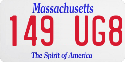 MA license plate 149UG8