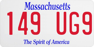 MA license plate 149UG9