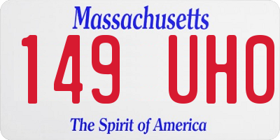 MA license plate 149UH0