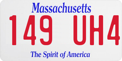 MA license plate 149UH4