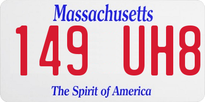 MA license plate 149UH8