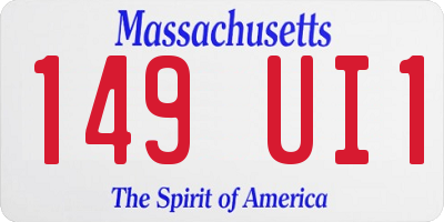 MA license plate 149UI1