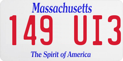 MA license plate 149UI3