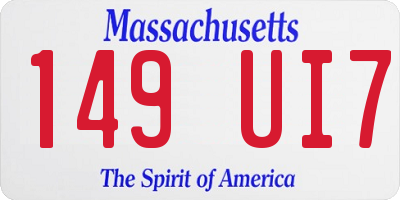 MA license plate 149UI7
