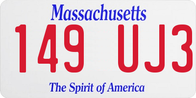 MA license plate 149UJ3