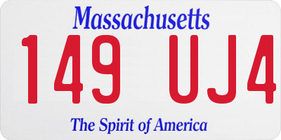 MA license plate 149UJ4