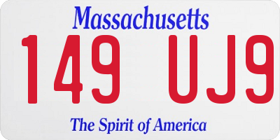 MA license plate 149UJ9