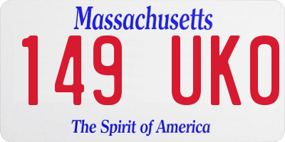 MA license plate 149UK0