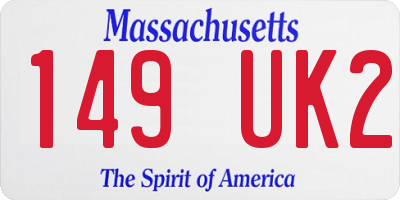 MA license plate 149UK2