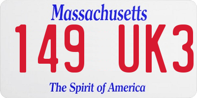 MA license plate 149UK3