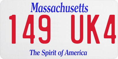 MA license plate 149UK4