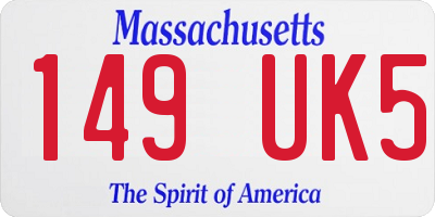 MA license plate 149UK5
