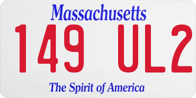 MA license plate 149UL2
