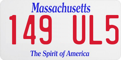MA license plate 149UL5