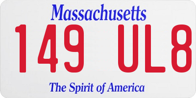 MA license plate 149UL8