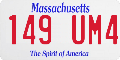 MA license plate 149UM4