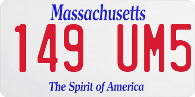 MA license plate 149UM5