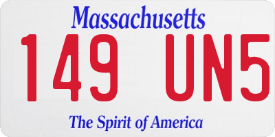 MA license plate 149UN5