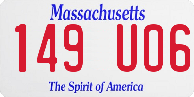MA license plate 149UO6