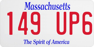 MA license plate 149UP6