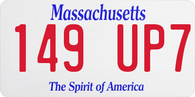 MA license plate 149UP7