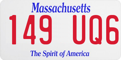 MA license plate 149UQ6