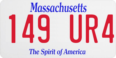 MA license plate 149UR4