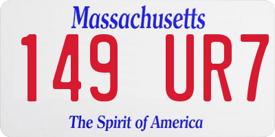 MA license plate 149UR7