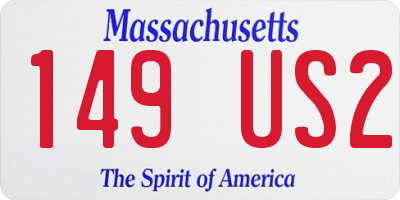 MA license plate 149US2