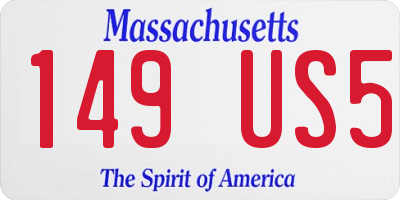 MA license plate 149US5