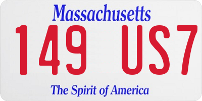 MA license plate 149US7