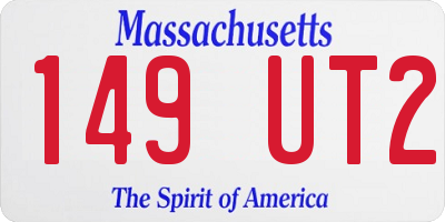 MA license plate 149UT2