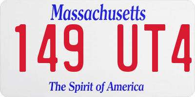 MA license plate 149UT4