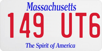 MA license plate 149UT6