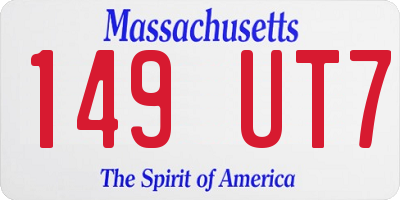 MA license plate 149UT7