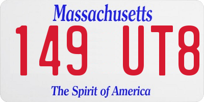 MA license plate 149UT8