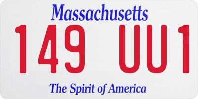 MA license plate 149UU1