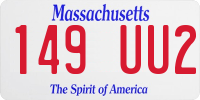 MA license plate 149UU2