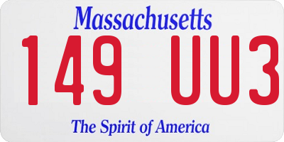 MA license plate 149UU3