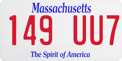 MA license plate 149UU7