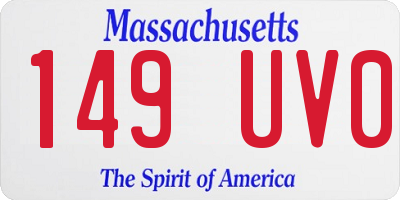 MA license plate 149UV0