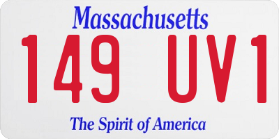 MA license plate 149UV1