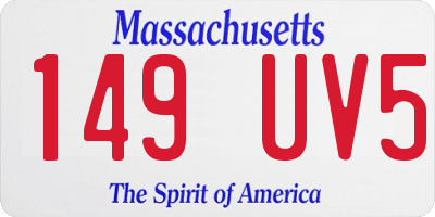 MA license plate 149UV5