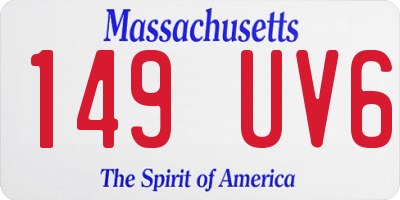 MA license plate 149UV6