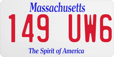 MA license plate 149UW6