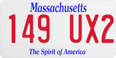 MA license plate 149UX2