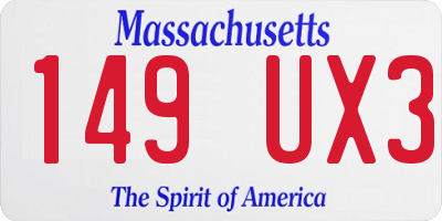 MA license plate 149UX3