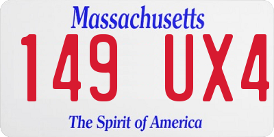 MA license plate 149UX4