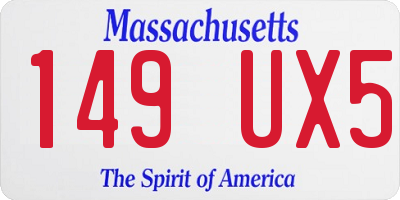 MA license plate 149UX5