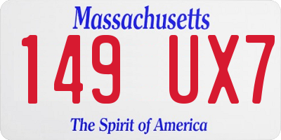 MA license plate 149UX7